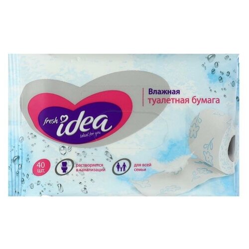 Влажная туалетная бумага Fresh idea, 13*17 см, 40 шт.