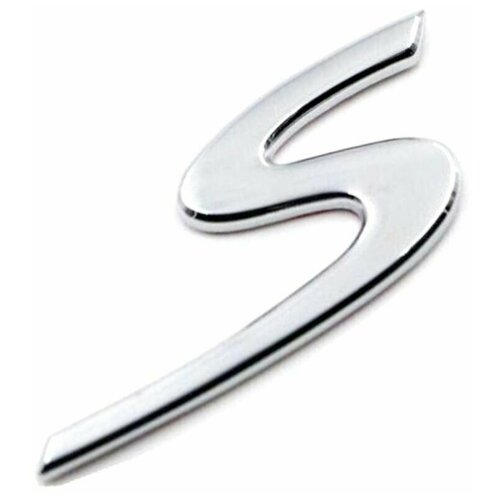 Эмблема Шильдик S для автомобиля Porsche Порше на багажник цвет анти хром
