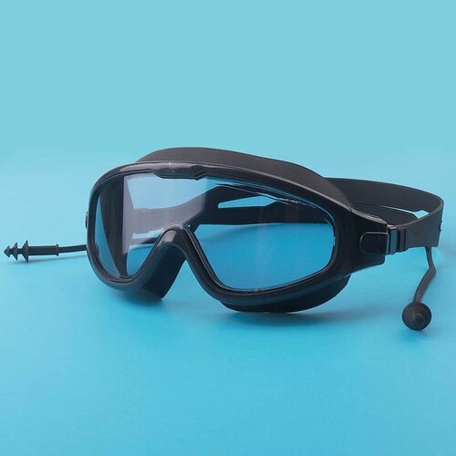 Маска для плавания с берушами, черная