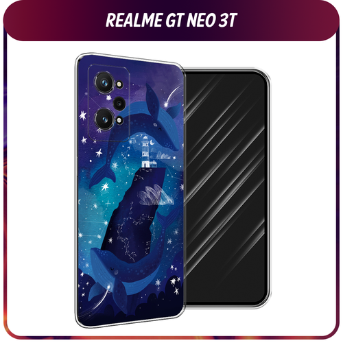 Силиконовый чехол на Realme GT Neo 3T/GT Neo 2 / Реалми GT Neo 3T Ночные киты силиконовый чехол на realme gt neo 3t gt neo 2 реалми gt neo 3t собачка в шапке лягушки