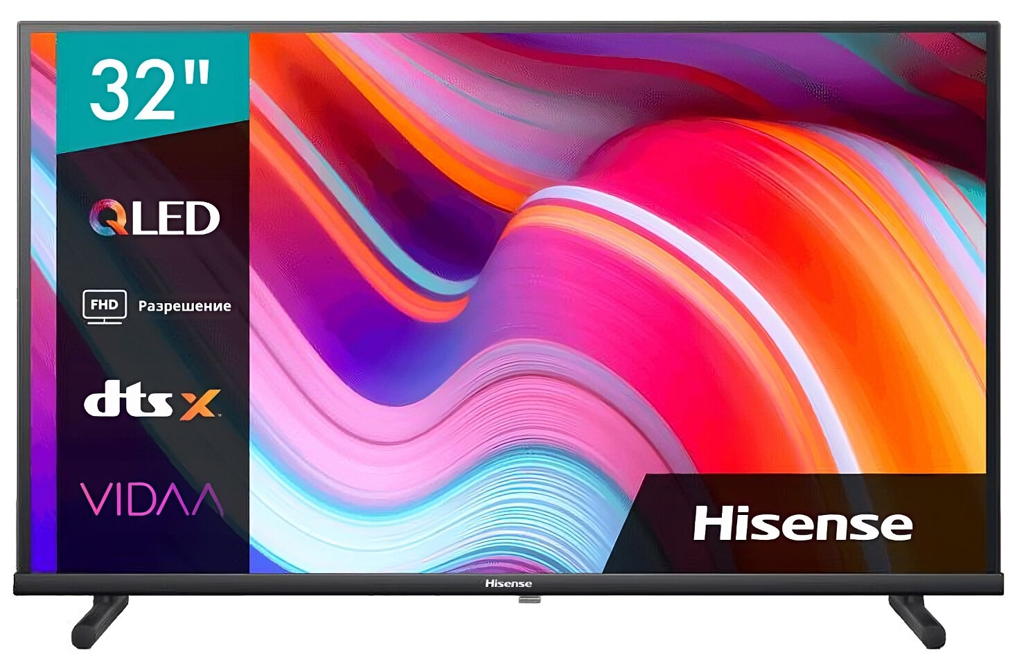 HISENSE Телевизор QLED Hisense 32" 32A5KQ Frameless черный FULL HD 60Hz DVB-T DVB-T2 DVB-C DVB-S DVB-S2 WiFi Smart TV (RUS) 32A5KQ