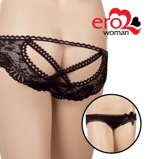 Трусики эротические женские EroWoman 20136, размер XS, черный