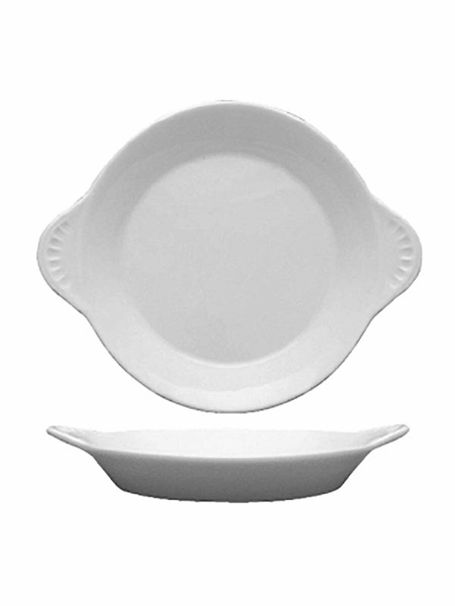 фото Сковорода порционная "Ameryka" 19х16х2,5 см, 230 мл, белый, фарфор, Lubiana, 1302