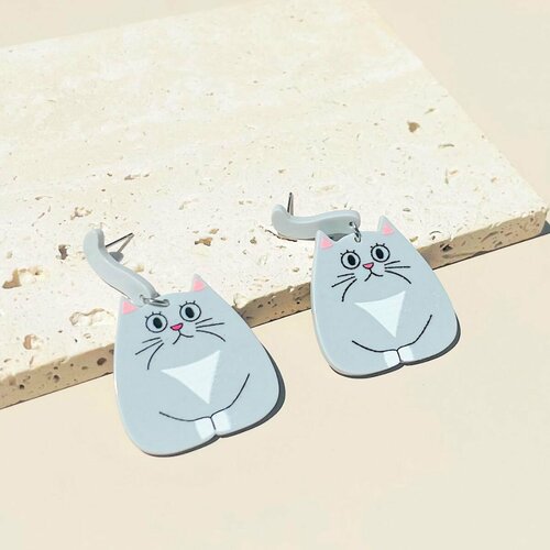 Серьги Bag & You, серый