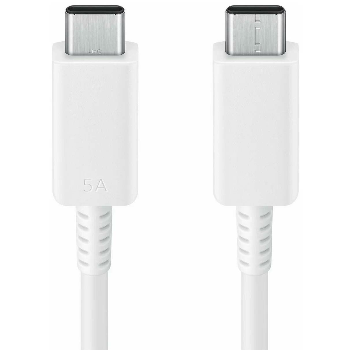 Зарядное устройство Samsung Cable USB-C на USB-C, 5А, 1.8м, белый