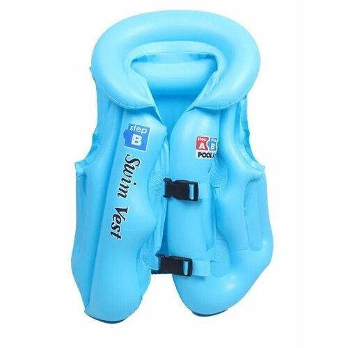 Надувной спасательный детский жилет для плавания SANLITOYS , 4-6 лет, 9001-B, голубой Т жилет надувной спасательный детский b