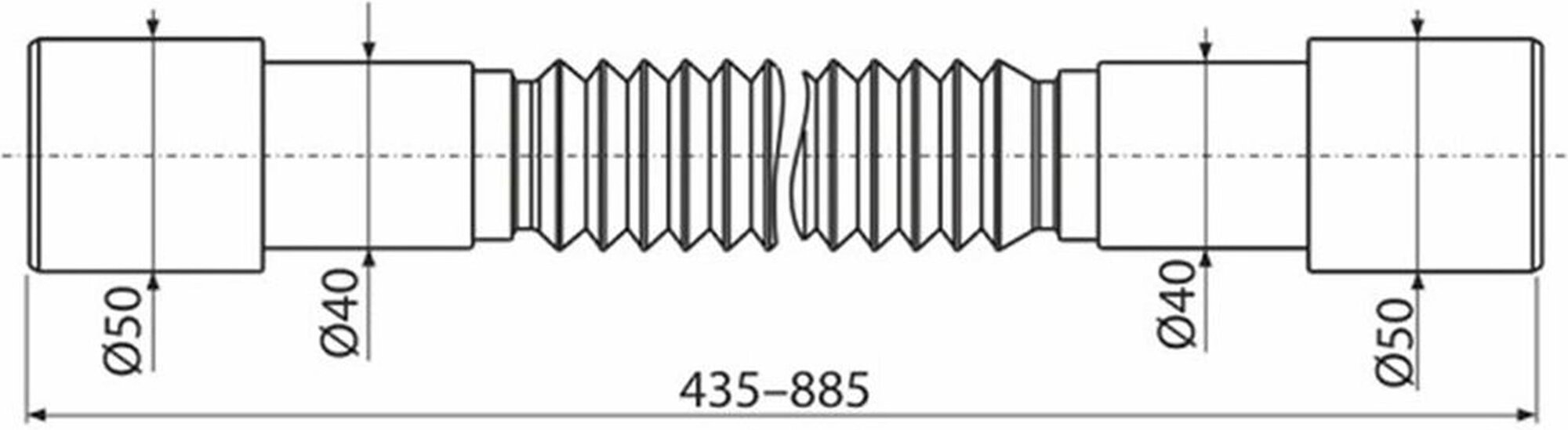 Гибкое соединение (гофра) Alcaplast A720 50/40x40/50 - фото №4