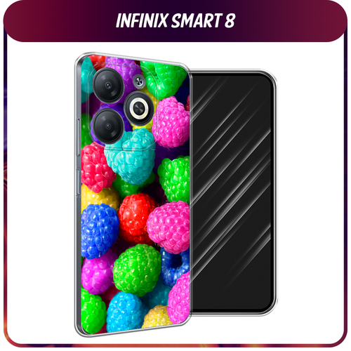 Силиконовый чехол на Infinix Smart 8/Smart 8 HD/Hot 40i / Инфиникс Смарт 8/Смарт 8 HD/Хот 40i Леденцовая малина силиконовый чехол на infinix smart 8 smart 8 hd hot 40i инфиникс смарт 8 смарт 8 hd хот 40i москва 1