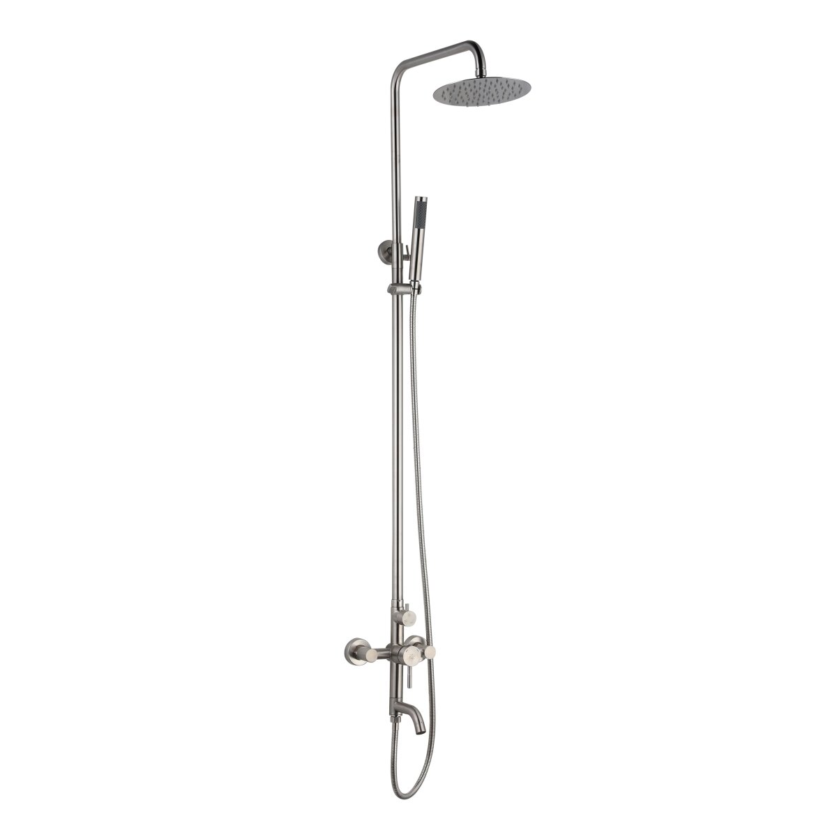 фото Душевая стойка со смесителем РМС SUS124-009DK-1 нержавеющая сталь