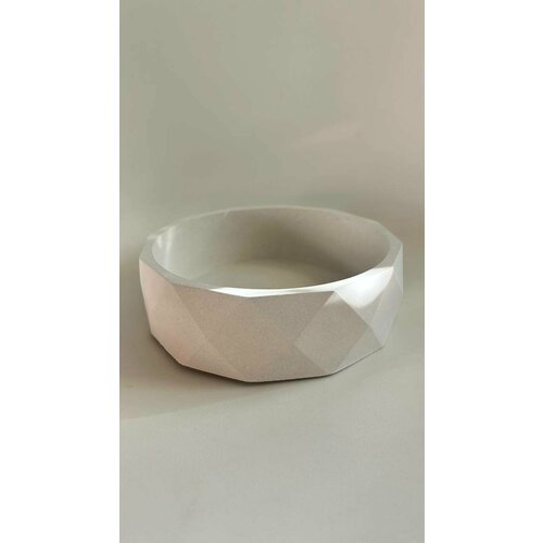 Кашпо бетонное, Бонсай (17х5см) белый