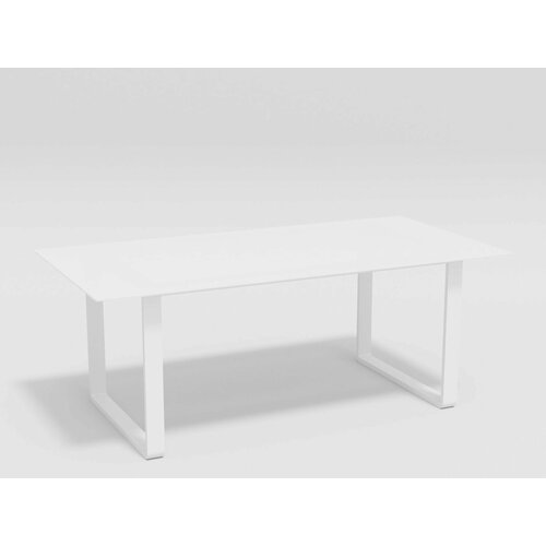 Стол обеденный Gardenini Voglie 180x90 каркас белый / столешница белое глянцевое стекло