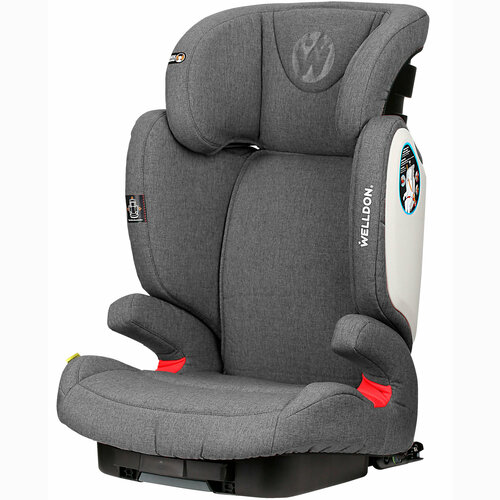 Детское автокресло Welldon Magic Nacre FIT с isofix, цвет Olive светло-серый, группа 2/3 (от 3-х до 12 лет, 15-36 кг), сертифицировано ECE R44/04