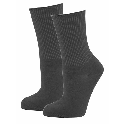 Носки ГАММА, размер 23-25(36-40)), серый с879 3шт тёмно серый 25 27 носки женские для проблемных ног гамма с879