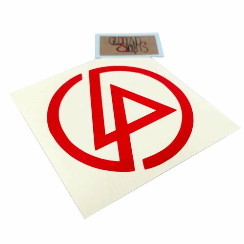 виниловая наклейка на деку гитары linkin park желтая Наклейка на гитару Linkin Park, красный
