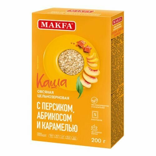 Каша Makfa овсяная с персиком абрикосом и карамелью 200 г