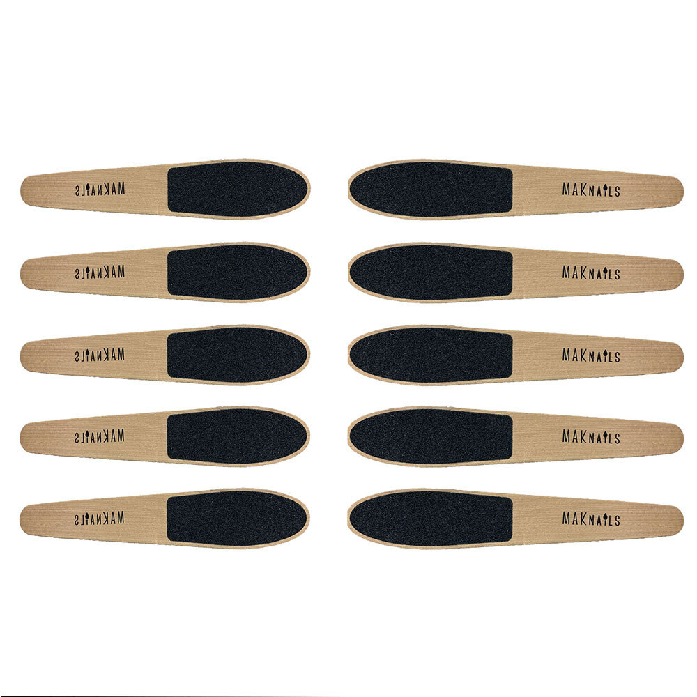 фото MAKnails, терка для ног, деревянная, двухсторонняя, Эко, 23,8 см, 100/180, (10 шт)