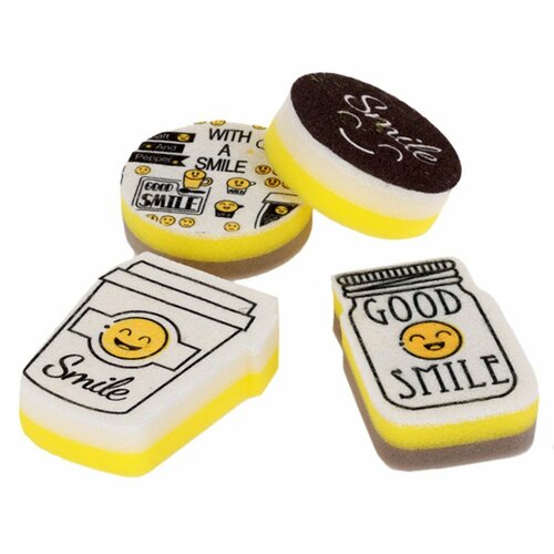 Губки для мытья посуды Smile 4 шт 620₽
