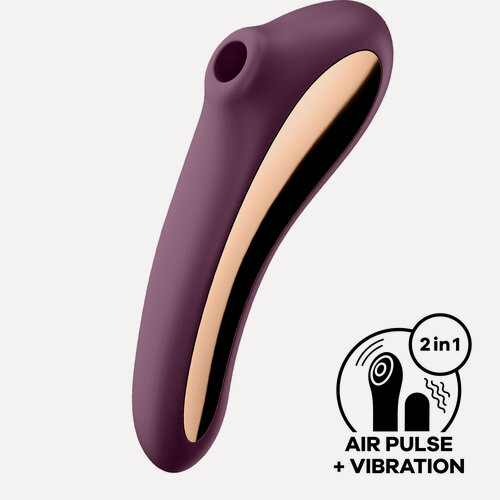 Изображение товара Satisfyer Dual Kiss вакуумный клиторальный стимулятор с вибрацией Сатисфаер вакумный вибратор женский