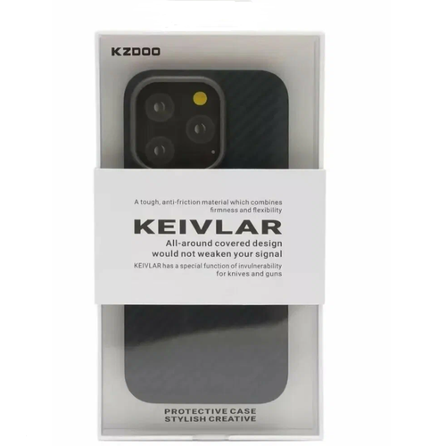 Чехол для iPhone 12 Pro Max KZDOO (K-DOO) KEVILAR, черный кевларовый чехол для Айфон 12 Про Макс -Черный