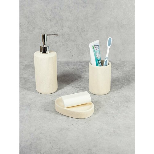 Набор для ванной Шелла мыльница дозатор дмыла стакан дщеток стакан 1233₽