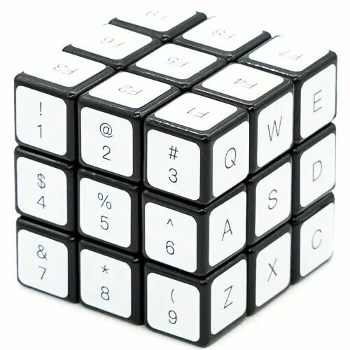 головоломка кубик рубика 3x3x3 6см Головоломка / Calvin's Puzzle 3x3x3 Keyboard Черный/ Кубик Рубика