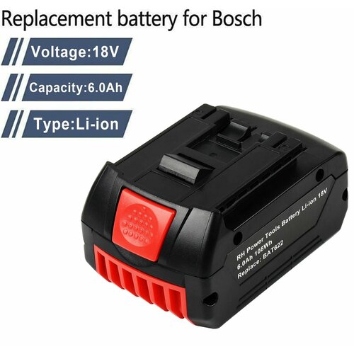 Аккумулятор литий-ионный, подходит для инструмента Bosch 18v 6000mAh BAT609, BAT610, BAT611, BAT618, BAT620, 18V Li-ion, полностью совместимый аккумулятор p i t bos 18 1 5 для bosch gsr18 2 bd ni cd 18v 1 5 ah