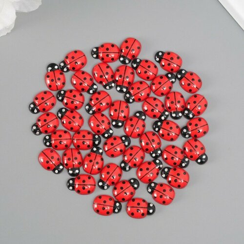 Декор для творчества Божья коровка уп 50 шт 9х13 мм красный 420₽