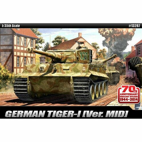 Academy сборная модель 13287 Pz.VI Tiger-I mid. ver. Anniv.70 Normandy Invasion 1944 1:35 сборная модель tiger i initial production tunisian initial tiger 1 kompanie s pz abt 501 dak tunisia 1942 43