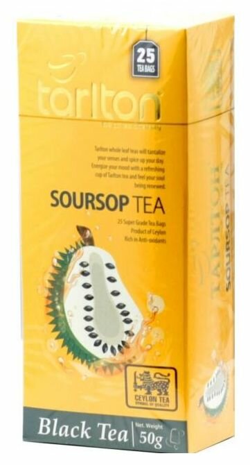 Чай черный Саусеп (Сметанное Яблоко) Tarlton (Soursop Tea), 25 пакетиков