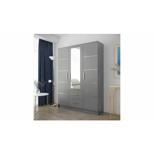 Распашной шкаф Афродита трехсекционный Платина 859 140*45*220