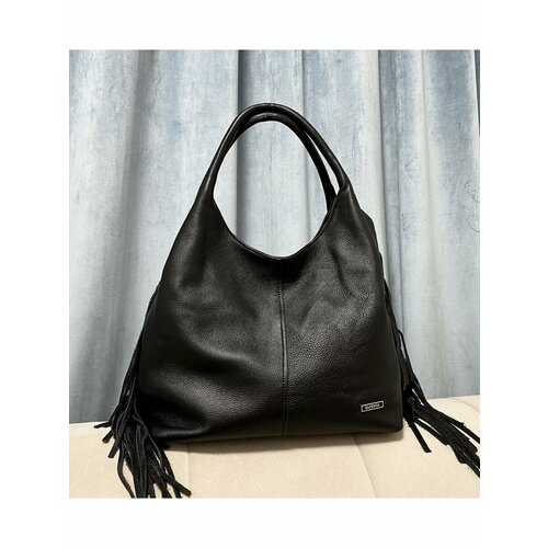 Сумка хобо Polina & Eiterou, фактура гладкая, черный