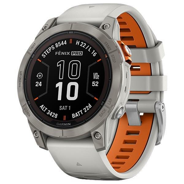 Умные часы Garmin FENIX 7 Pro Sapphire solar fog grey ember orange band