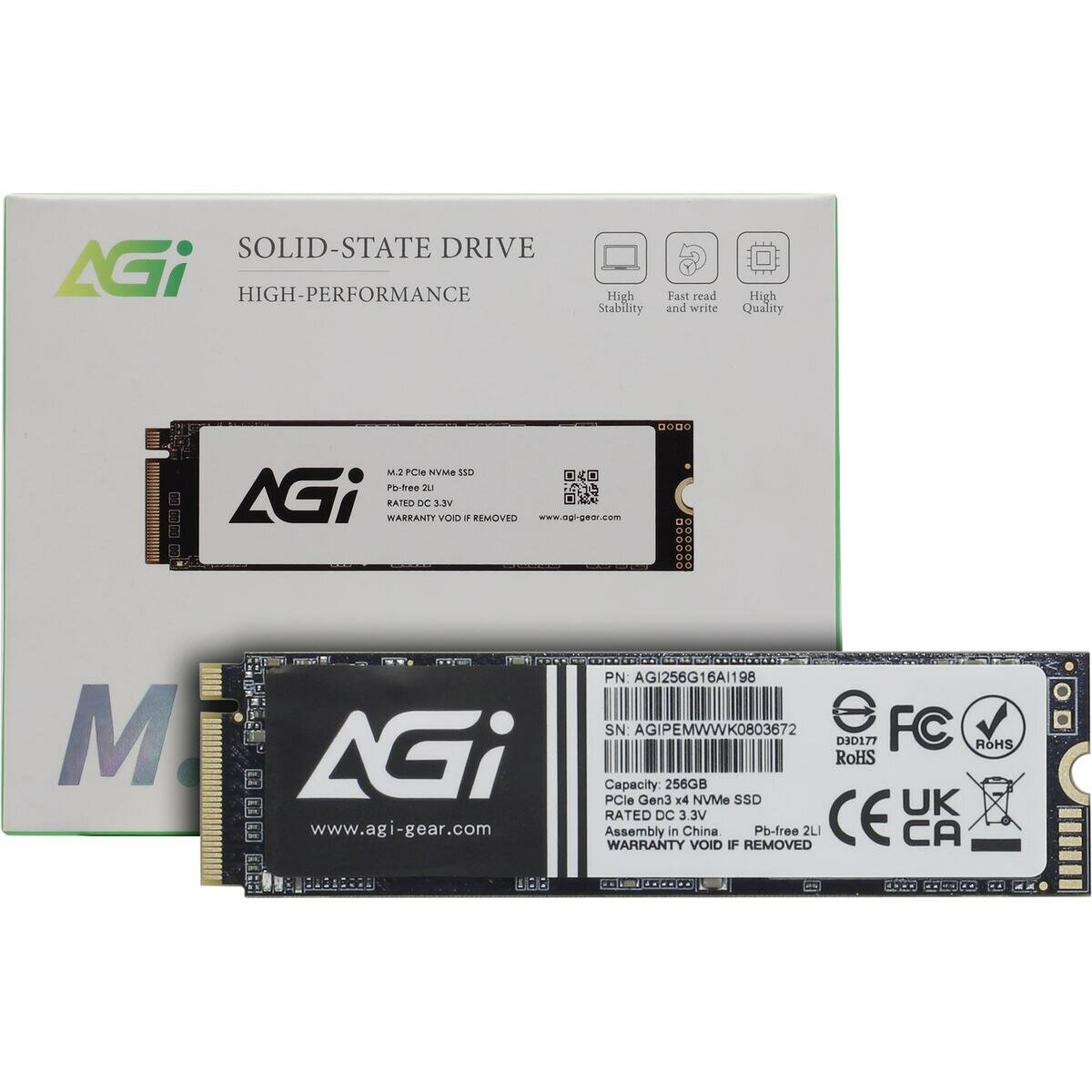 SSD Накопитель AGi PCIe 3.0 x4 256GB AI198 M.2 2280(AGI256G16AI198)