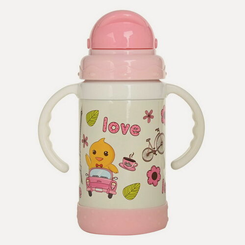 Изображение товара Термопоильник Pituso, с трубочкой, герметичная крышка, 280мл, розовый