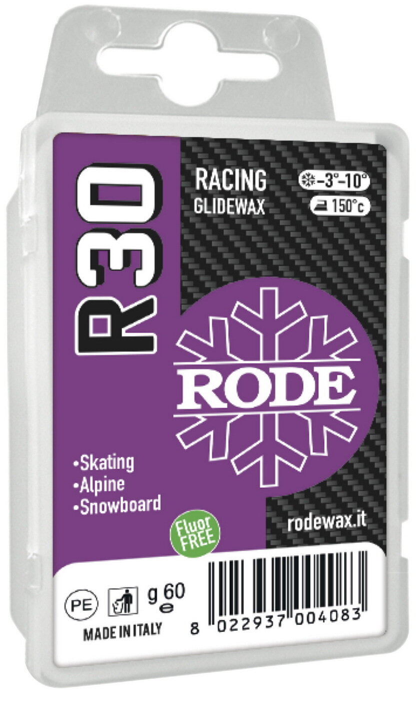 Парафин Rode R30 Racing Glider Violet, от -3 до -10С, R30-60, фиолетовый, 60 г