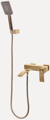 Изображение товара Смеситель для ванны с ручным душем, крепление ручного душа, отражатель, латунь, Grocenberg GB8007 Бронза
