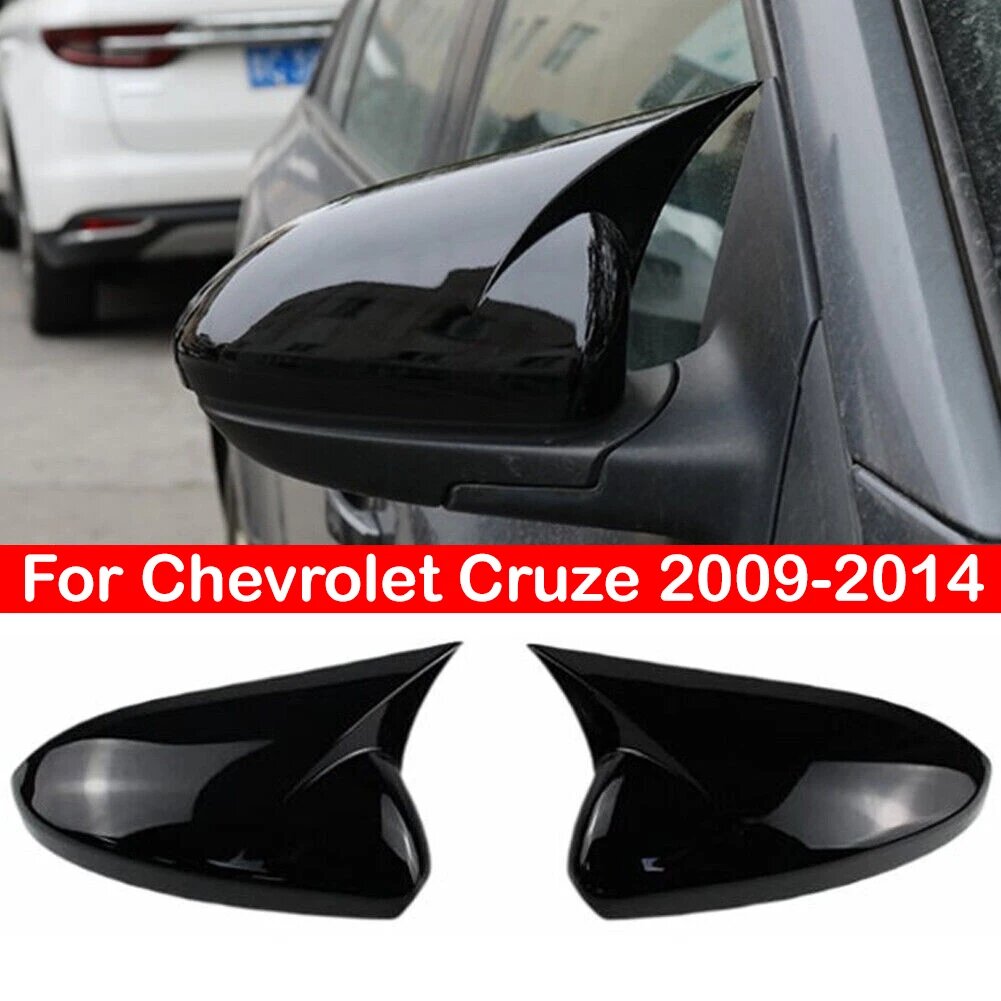 Для Chevrolet Cruze 2009-2014 автомобильное боковое зеркало заднего вида, крышка крыла, наклейка на внешнюю дверь, чехол заднего вида, отделка из углеродного волокна, Gloss Black — фото 1