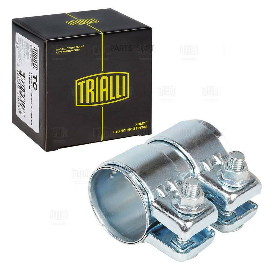 TRIALLI TC45Z Хомут глушителя трубчатый с муфтой D=45 мм L=80 мм (оцинк. сталь) ()