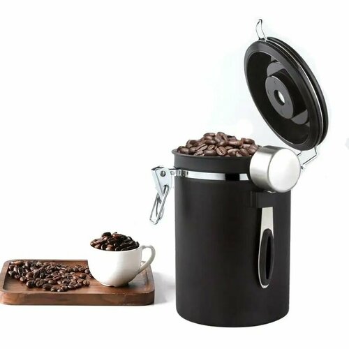 Большая банка для хранения кофе и сыпучих продуктов 1800 мл