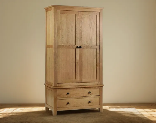 Изображение товара Шкаф для одежды ммк-древ Фабриано 201, 100х40х200, массив сосны, распашные двери, 2 ящика. Венге 1.