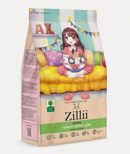 Изображение товара ZILLII сухой корм для котят Kitten индейка и ягненок, 10кг