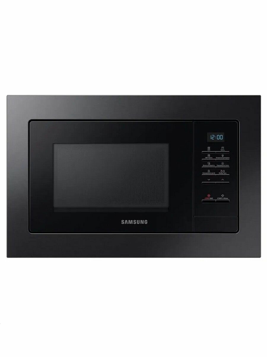 Встраиваемая микроволновая печь Samsung MG23A7013AA/BW, с грилем, 800 Вт, 23л, черная