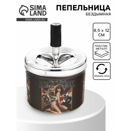 Пепельница для дома бездымная Девушки на мотоциклах для сигарет и стиков 85 х 12 см 9444155 465₽