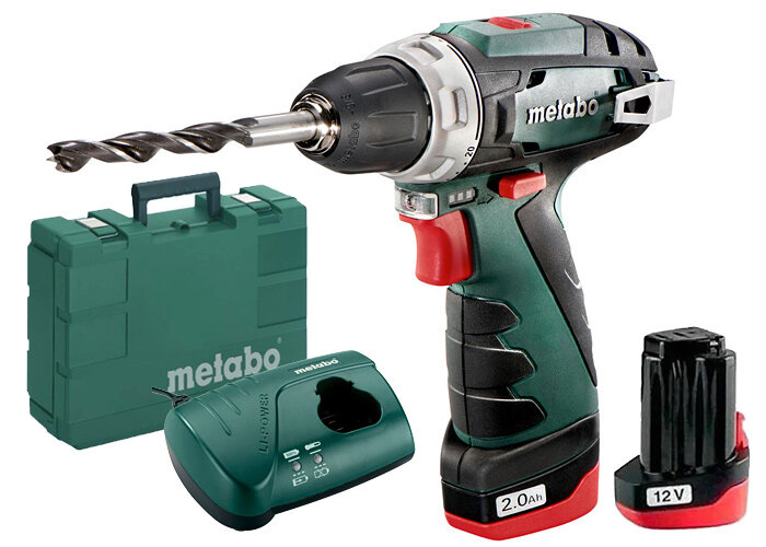 Дрель-шуруповерт Metabo "Powermaxx" BS Basic 600080500, два аккумулятора и кейс — фото 1