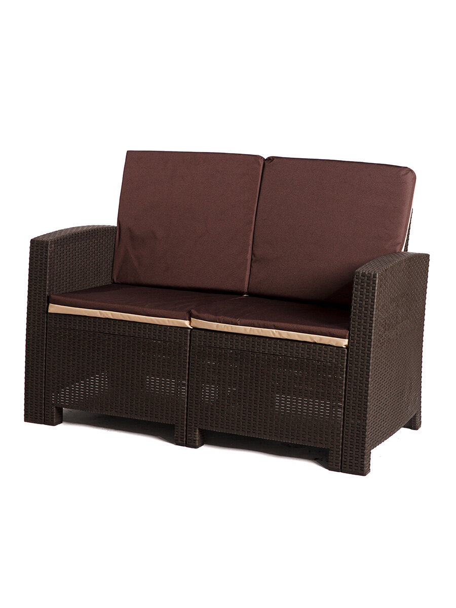 Двухместный диван под искусственный ротанг для отдыха Калифорния 