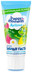 Зубная паста Happy Moments Дракоша со вкусом малины от 1 до 8 лет, 60 мл, 60 г