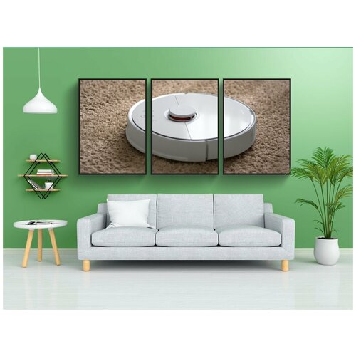 фото Набор модулных постеров для интерьера "робот пылесос, ковер, чистка" 60x90 см. в тубусе, без рамки lotsprints