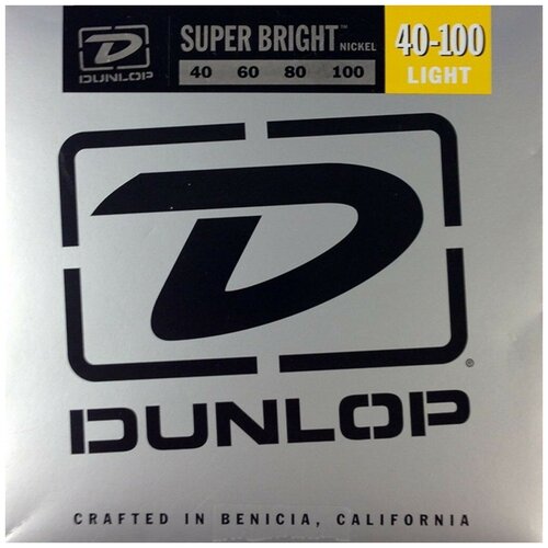 фото Dunlop dbsbn40100 струны для бас гитары super bright никель 40-100