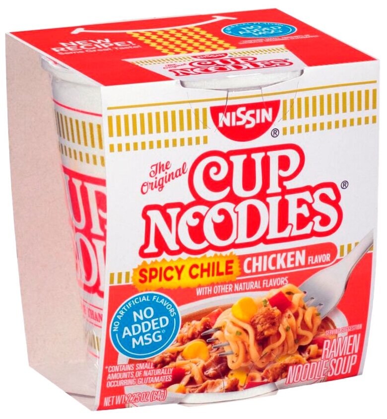 Набор лапши Cup Noodles Spicy Chilli Chicken + Hot & Spicy Shrimps (2 шт. по 64 гр.) - фотография № 3