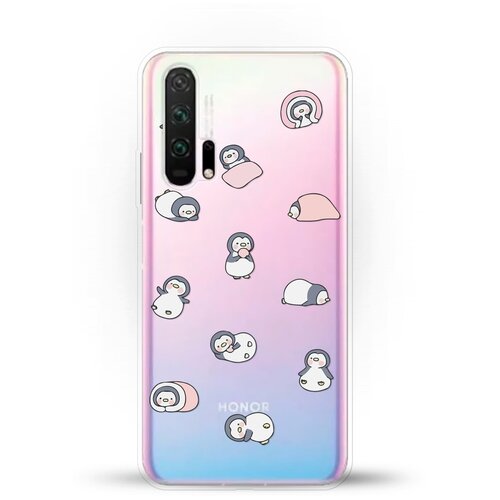 фото Силиконовый чехол узор из пингвинов на honor 20 pro andy & paul